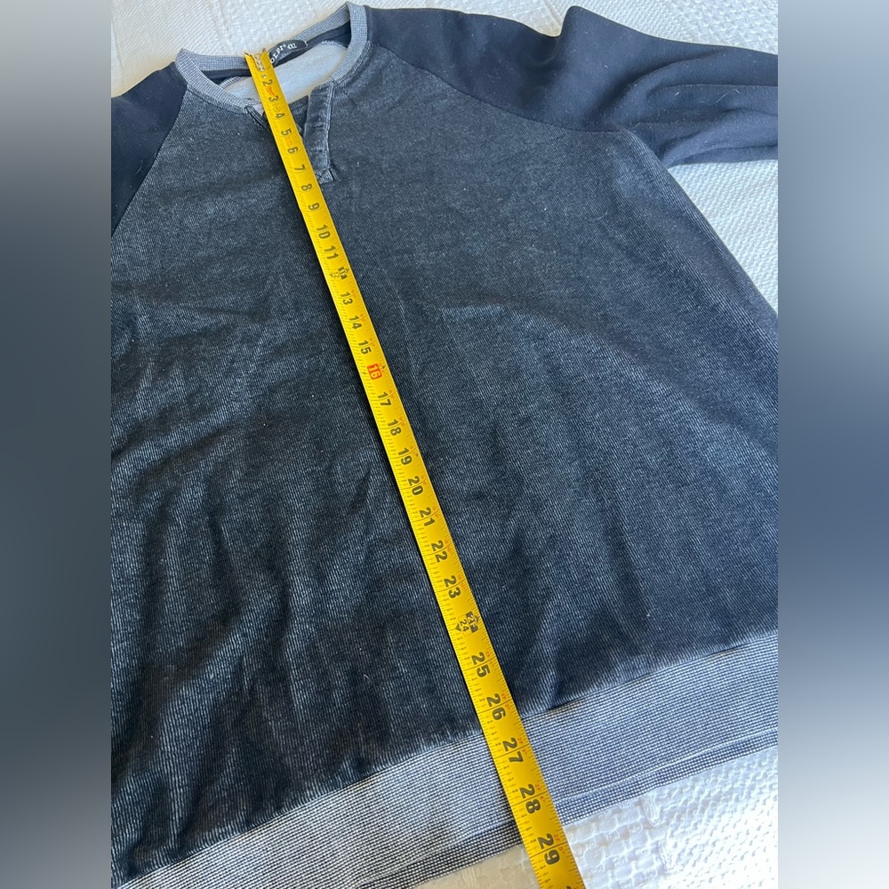 Gray Men's Casual Long Sleeve Shirt Thermal Slim Fit Raglan Shirts XL - Picture 7 of 8